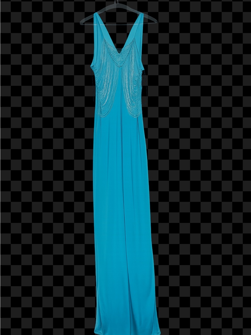 Guess by Marciano Turquoise Blue Beaded Sleeveless Gown